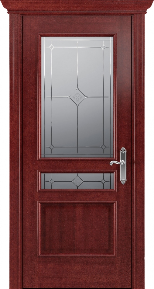 межкомнатные двери  Рада Палермо исполнение 1 вариант 1 гравировка красное дерево