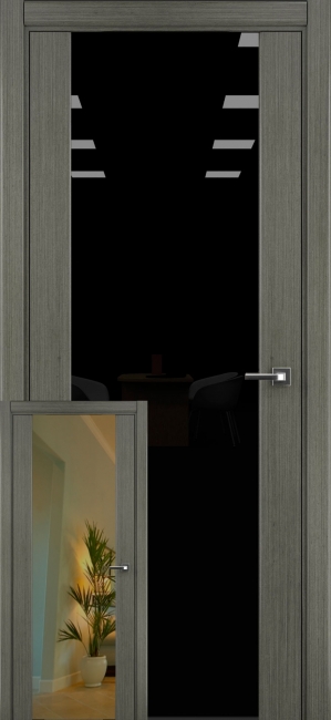 межкомнатные двери  Рада Гранд-М исполнение 2 вариант 3 Зеркало дуб серый