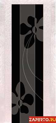 межкомнатные двери  Дариано Рондо 3 чёрный гравировка с матированием Лето-2 перламутр