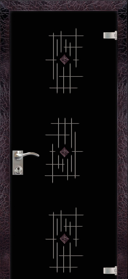 стеклянные двери  Дариано Шарм-1 чёрная гравировка+фьюзинг