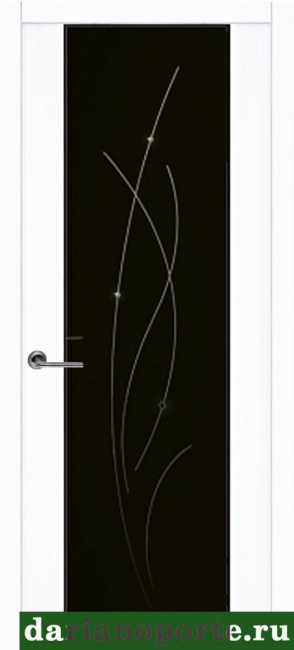 межкомнатные двери  Дариано Рондо 3 гравировка Блик-1 белый глянец