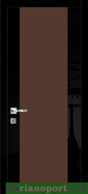 межкомнатные двери  Дариано Рондо 3 бронзовый триплекс чёрный глянец