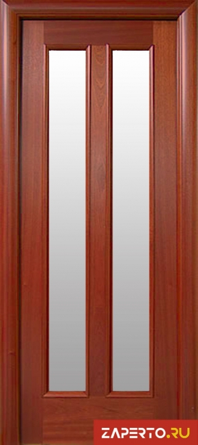 межкомнатные двери  Блок-Мастер Дуэт со стеклом красное дерево