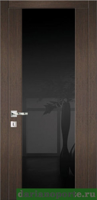 межкомнатные двери  Дариано Шотти-1 стекло чёрное бренди