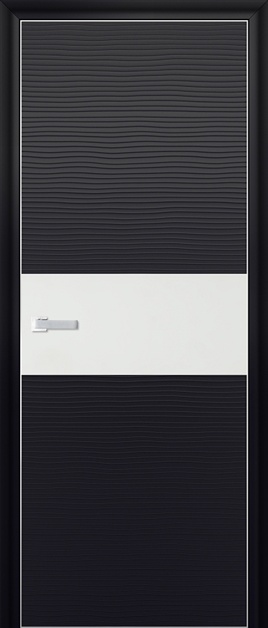 межкомнатные двери  Profil Doors 4D белое чёрная волна
