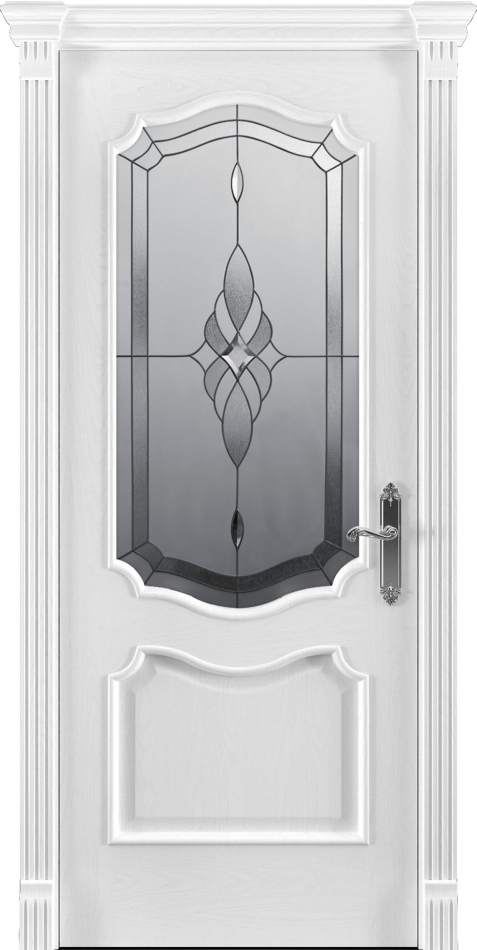 межкомнатные двери  Рада Верона вариант 2 витраж белая эмаль