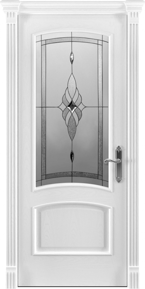 межкомнатные двери  Рада Флоренция вариант 2 витраж белая эмаль