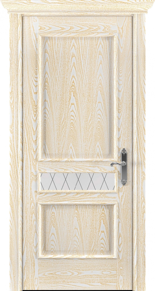межкомнатные двери  Рада Палермо исполнение 2 вариант 5 гравировка белое золото