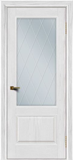 межкомнатные двери  Лайндор Кантри стекло Лондон ясень эмаль белая тон 38