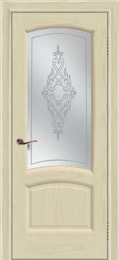 межкомнатные двери  Лайндор Анталия 2 со стеклом Айрис ясень сливки тон 34