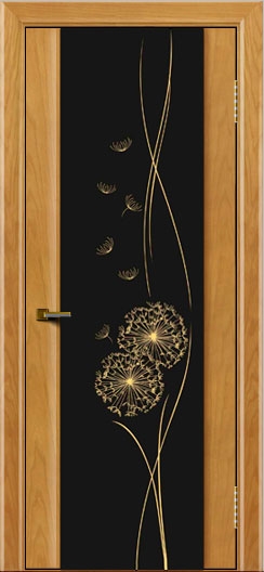межкомнатные двери  Лайндор Камелия триплекс Одуванчик ясень золотистый тон 24
