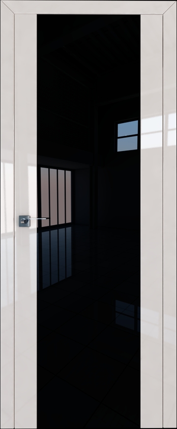 межкомнатные двери  Profil Doors 8L чёрный триплекс магнолия глянец