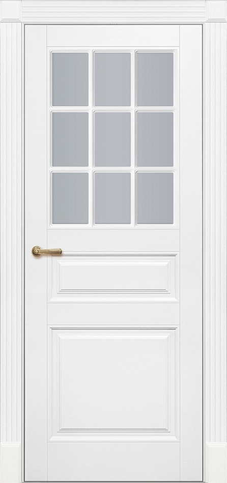 межкомнатные двери  Фрамир Savona 3/9 с решёткой со стеклом эмаль в шпоне