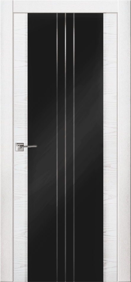 межкомнатные двери  La Porte Modern 100.3 Line 2 триплекс чёрный ясень бланко
