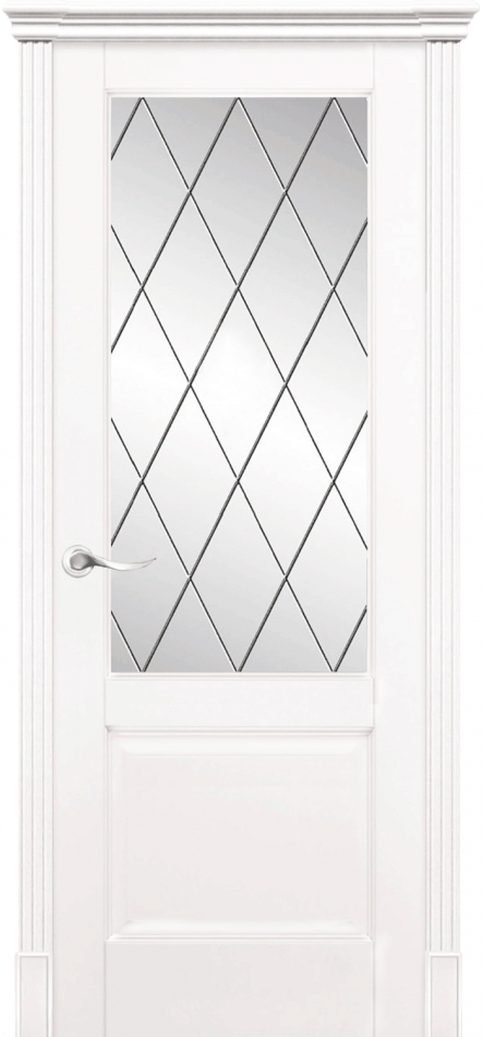 межкомнатные двери  La Porte New Classic 200.1 гравировка Ромб эмаль белая