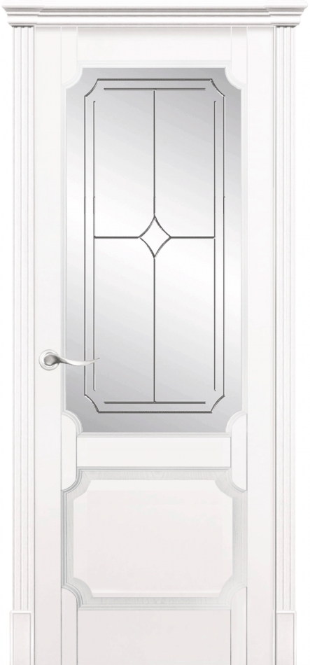 межкомнатные двери  La Porte New Classic 200.3 гравировка Падуя эмаль белая