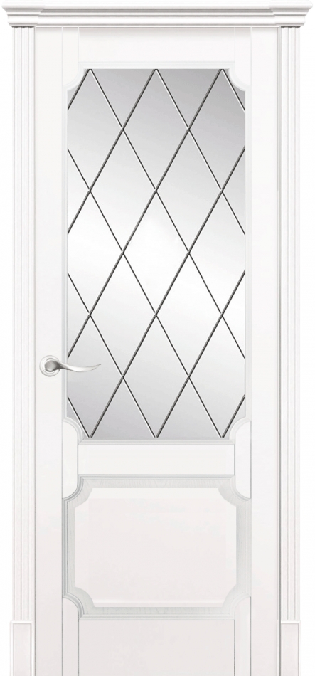 межкомнатные двери  La Porte New Classic 200.3 гравировка Ромб эмаль белая