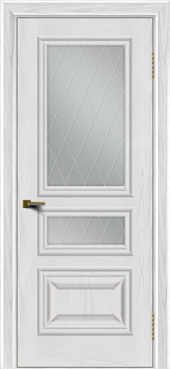 межкомнатные двери  Лайндор Агата стекло Лондон ясень белая эмаль тон 38