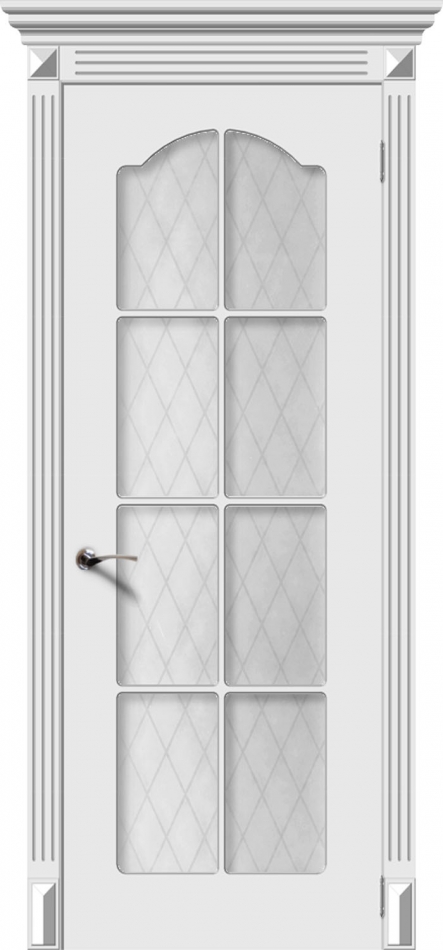 межкомнатные двери  La Porte CL003S8 стекло Кристалл эмаль белая