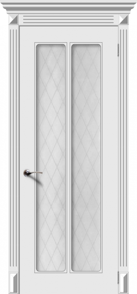 межкомнатные двери  La Porte CL012S стекло Кристалл эмаль белая