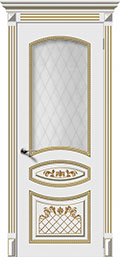 	межкомнатные двери 	La Porte CL015S стекло Кристалл эмаль белая
