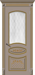 	межкомнатные двери 	La Porte CL015S стекло Кристалл эмаль мокко