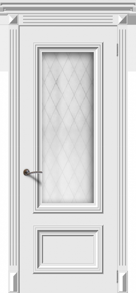 межкомнатные двери  La Porte BN05S стекло Кристалл эмаль белая