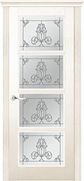	межкомнатные двери 	La Porte New Classic 200.5 витраж Валенсия ясень карамель
