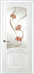 	межкомнатные двери 	La Porte New Classic 200.9 витраж Весна ясень бланко