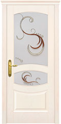 	межкомнатные двери 	La Porte New Classic 200.10 витраж Ласка ясень карамель