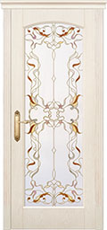 	межкомнатные двери 	La Porte New Classic 200.8 витраж Вдохновение ясень карамель