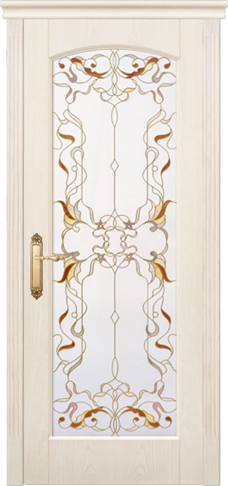 межкомнатные двери  La Porte New Classic 200.8 витраж Вдохновение ясень карамель