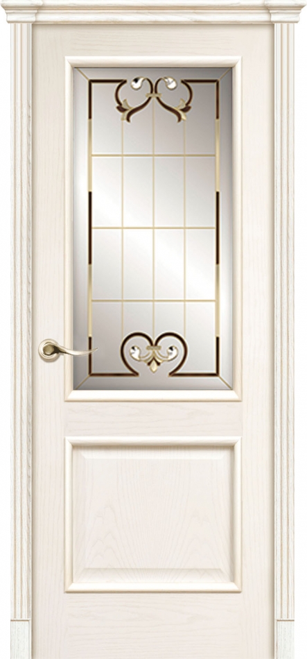межкомнатные двери  La Porte Classic 300.3 витраж Аллегро ясень карамель