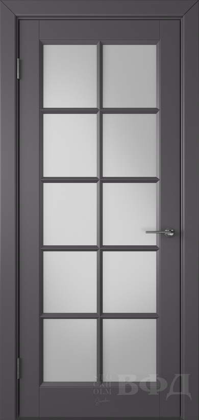 межкомнатные двери  ВФД Гланта со стеклом эмаль графит