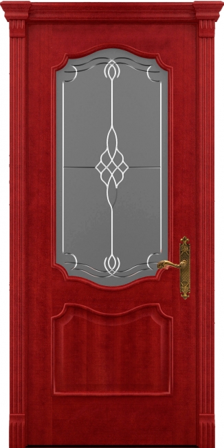 межкомнатные двери  Рада Верона вариант 1 гравировка красное дерево
