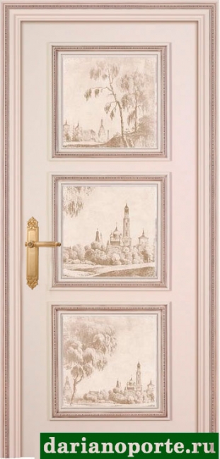 межкомнатные двери  Дариано Беллини фреска Этюд эмаль слоновая кость
