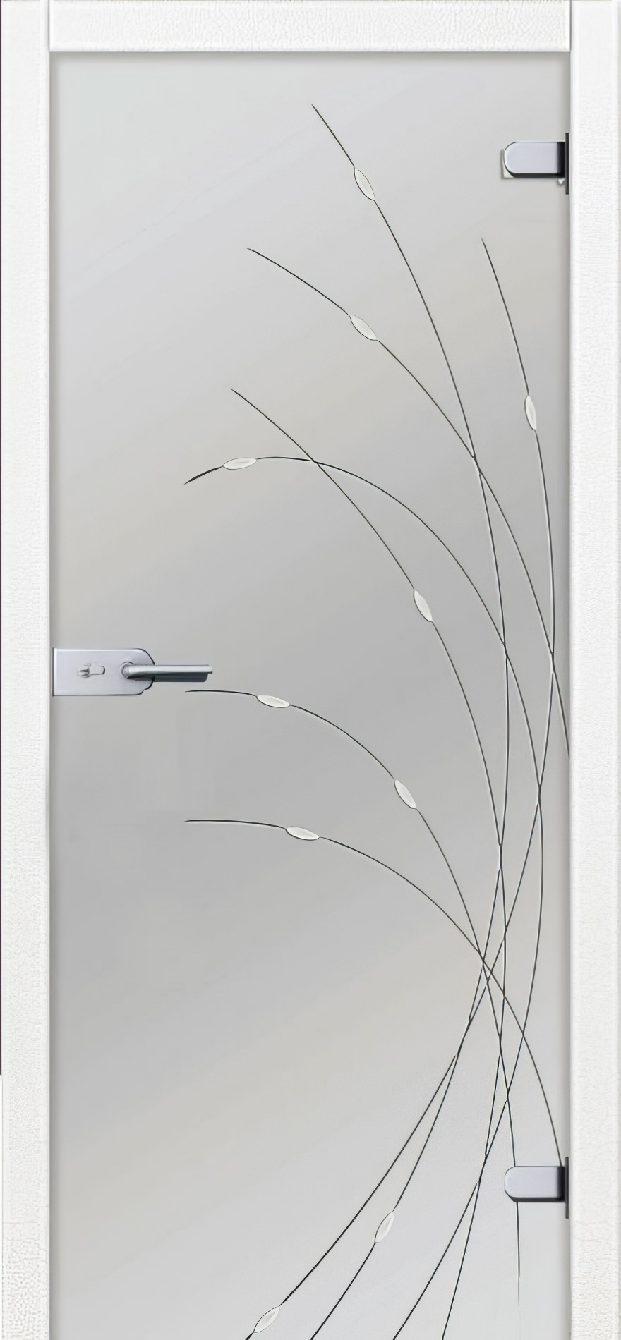 стеклянные двери  Дариано Вербена-1 белая гравировка+фьюзинг