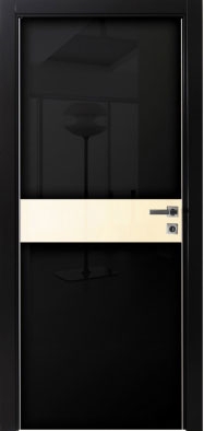межкомнатные двери Lucky Vetro Nero вставка Crema