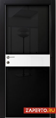межкомнатные двери Lucky Vetro Nero вставка Bianco