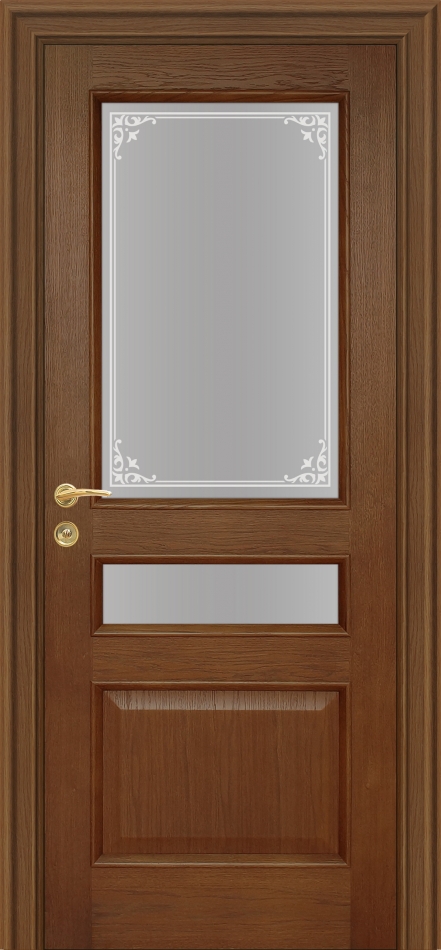 межкомнатные двери  Фрамир New Classic 3-2 со стеклом шпон