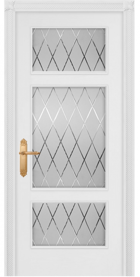 межкомнатные двери  Дариано Элегант-В 3 гравировки Англия эмаль белая
