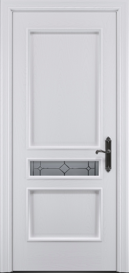 межкомнатные двери  Рада Палермо исполнение 2 вариант 1 гравировка эмаль белая