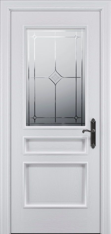 межкомнатные двери  Рада Палермо исполнение 3 вариант 1 гравировка эмаль белая