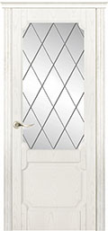 	межкомнатные двери 	La Porte New Classic 200.3 гравировка Ромб ясень бланко