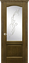 	межкомнатные двери 	La Porte New Classic 200.4 гравировка Альба коньяк