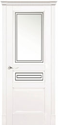 	межкомнатные двери 	La Porte New Classic 200.2 гравировка Квадро эмаль белая