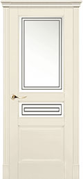 	межкомнатные двери 	La Porte New Classic 200.2 гравировка Квадро эмаль слоновая кость
