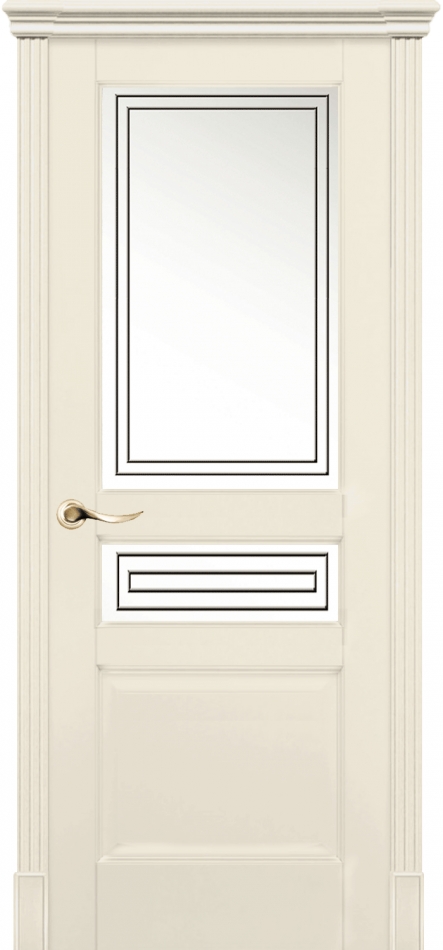межкомнатные двери  La Porte New Classic 200.2 гравировка Квадро эмаль слоновая кость