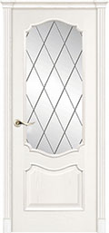 	межкомнатные двери 	La Porte Classic 300.4 гравировка Ромб ясень бланко