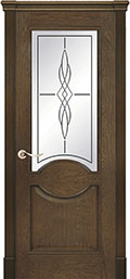 	межкомнатные двери 	La Porte Classic 300.7 гравировка Лувр миндаль